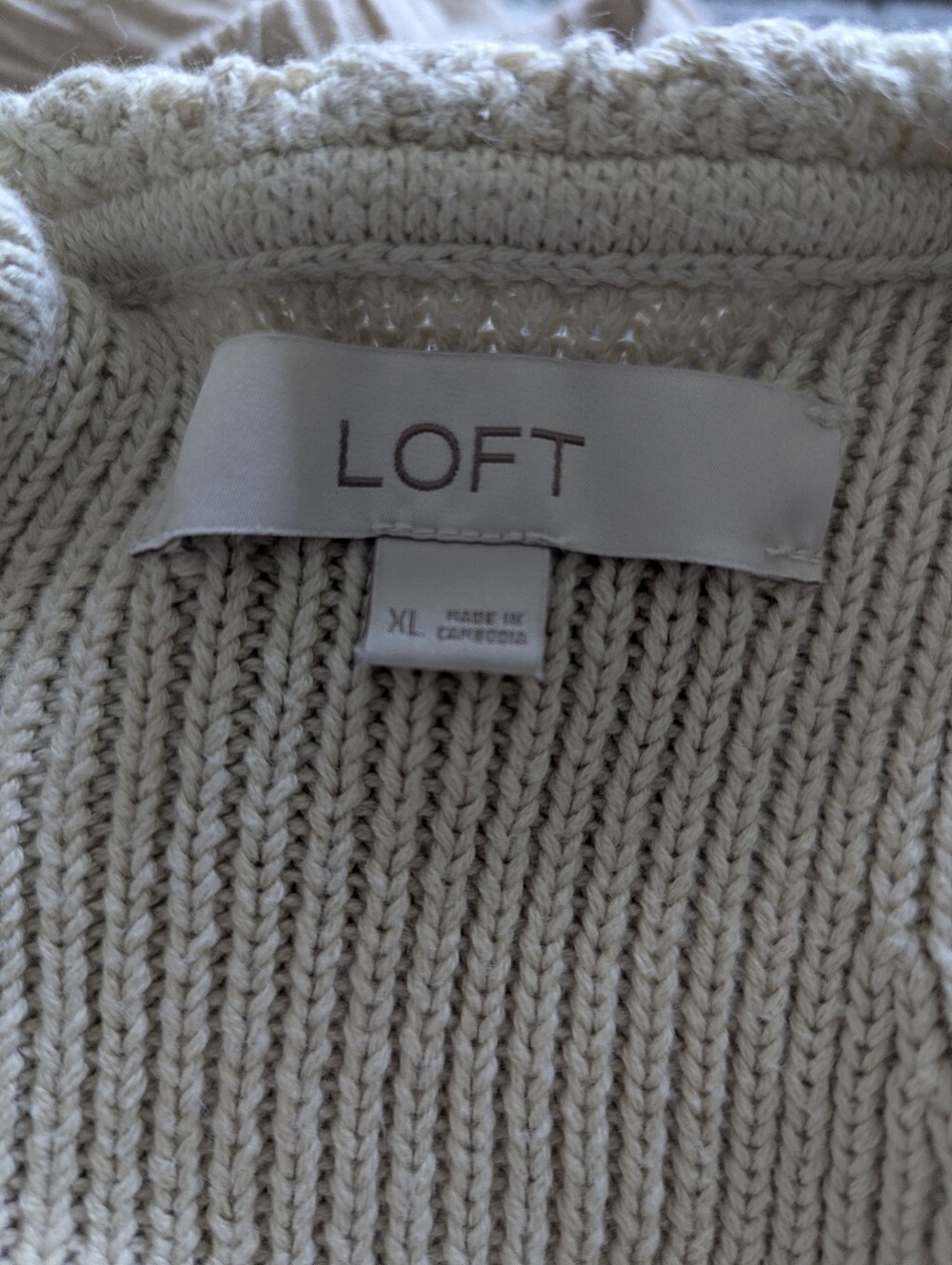LOFT Textured Pointelle Swingy Sweater Tank Top XL - Picture 6 of 7